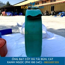 Ống bạt cốt dù tải cát Phi 100mm Màu xanh ngọc 34C - Eco Hồng Hải