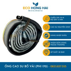 Ống cao su bố vải Phi 170 hàng nhập khẩu 20 Bar, kháng xé, chịu áp lực nhiệt độ cao - Eco Hồng Hải
