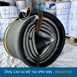 Ống cao su bố vải Phi 300 hàng nhập khẩu 20 Bar, kháng xé, chịu áp lực nhiệt độ cao - Eco Hồng Hải